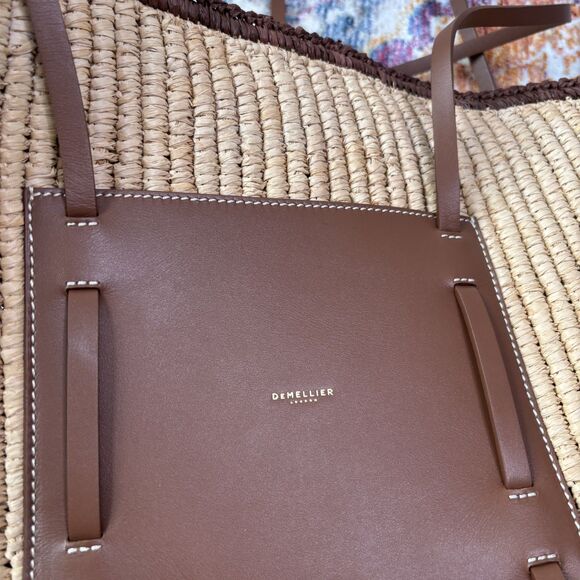 Demellier Large Capri Raffia Tote Bag - Picture 6 of 8